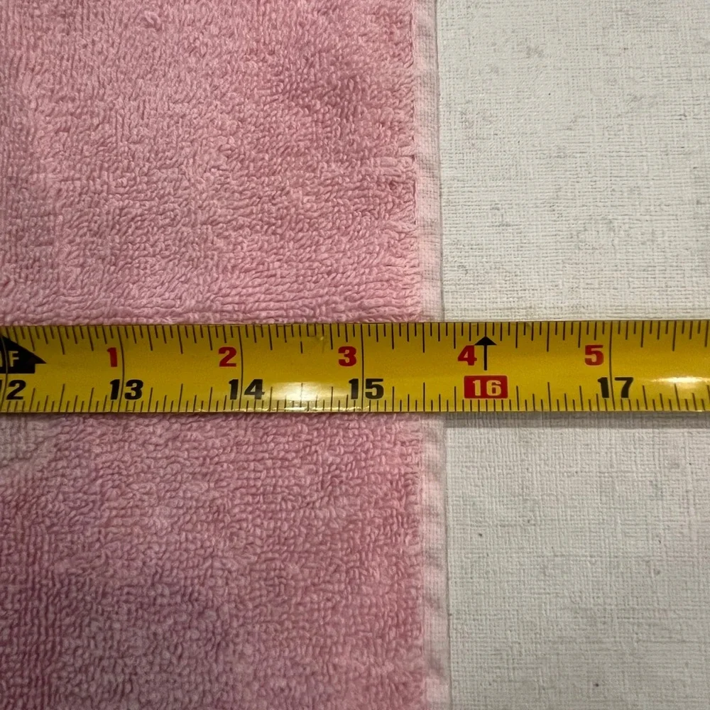 Vintage Canon Pink on pink Textured towel with Fringe. GUC!